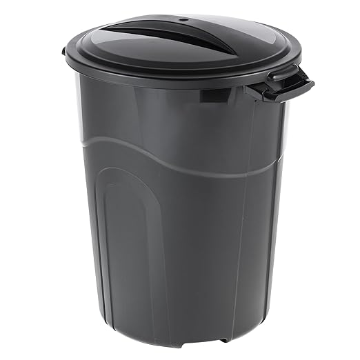 DayGo 32 Gallon Heavy Duty Plastic Garbage Can, Included Lid, Indoor/Outdoor, Black - Image 2