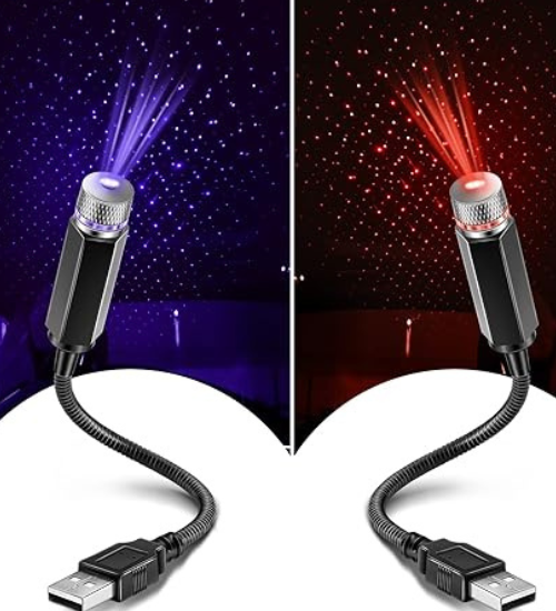 Hortsun 2 Pack USB Star Projector Night Light