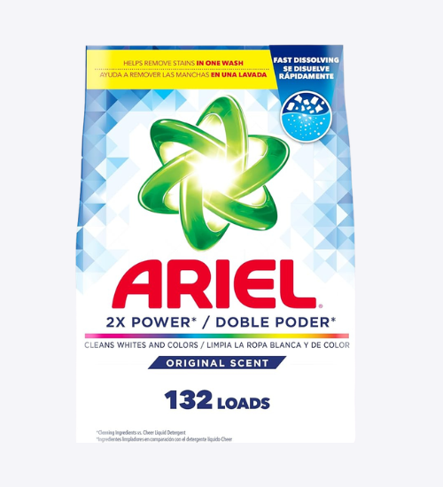 Ariel Powder Laundry Detergent, Original Scent, 211 oz, 132 Loads